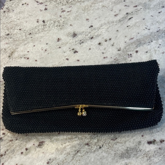Source Unknown Handbags - Elegant Black BeadedClutch Bag